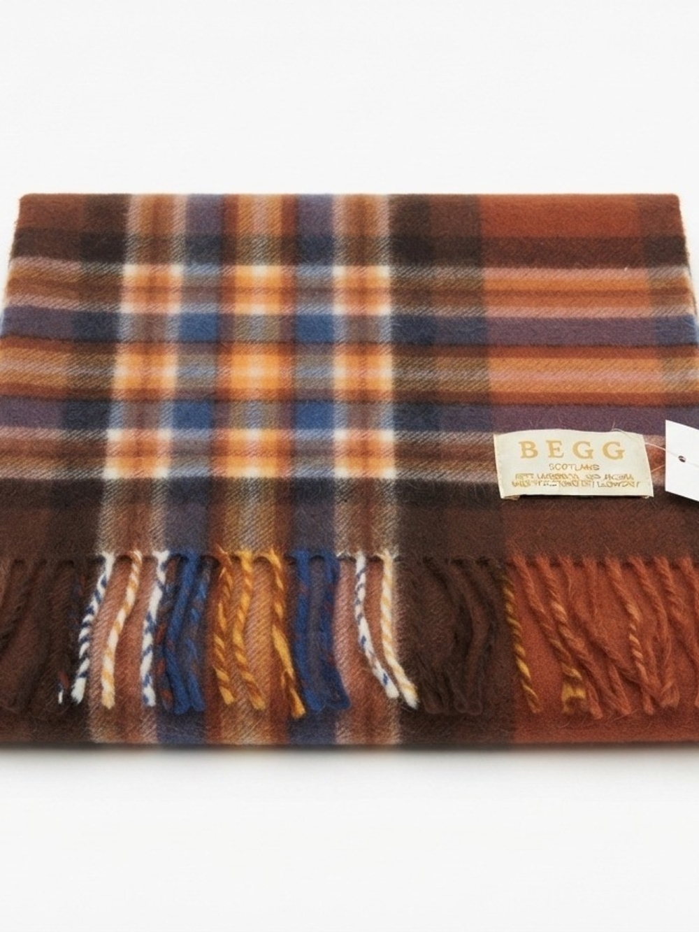 Unisex Tartan Plaid Wool Angora Scarf-Multicolor